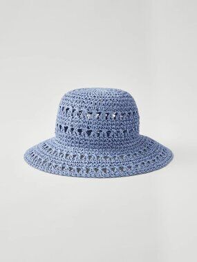 ANN TAYLOR Straw Bucket Hat